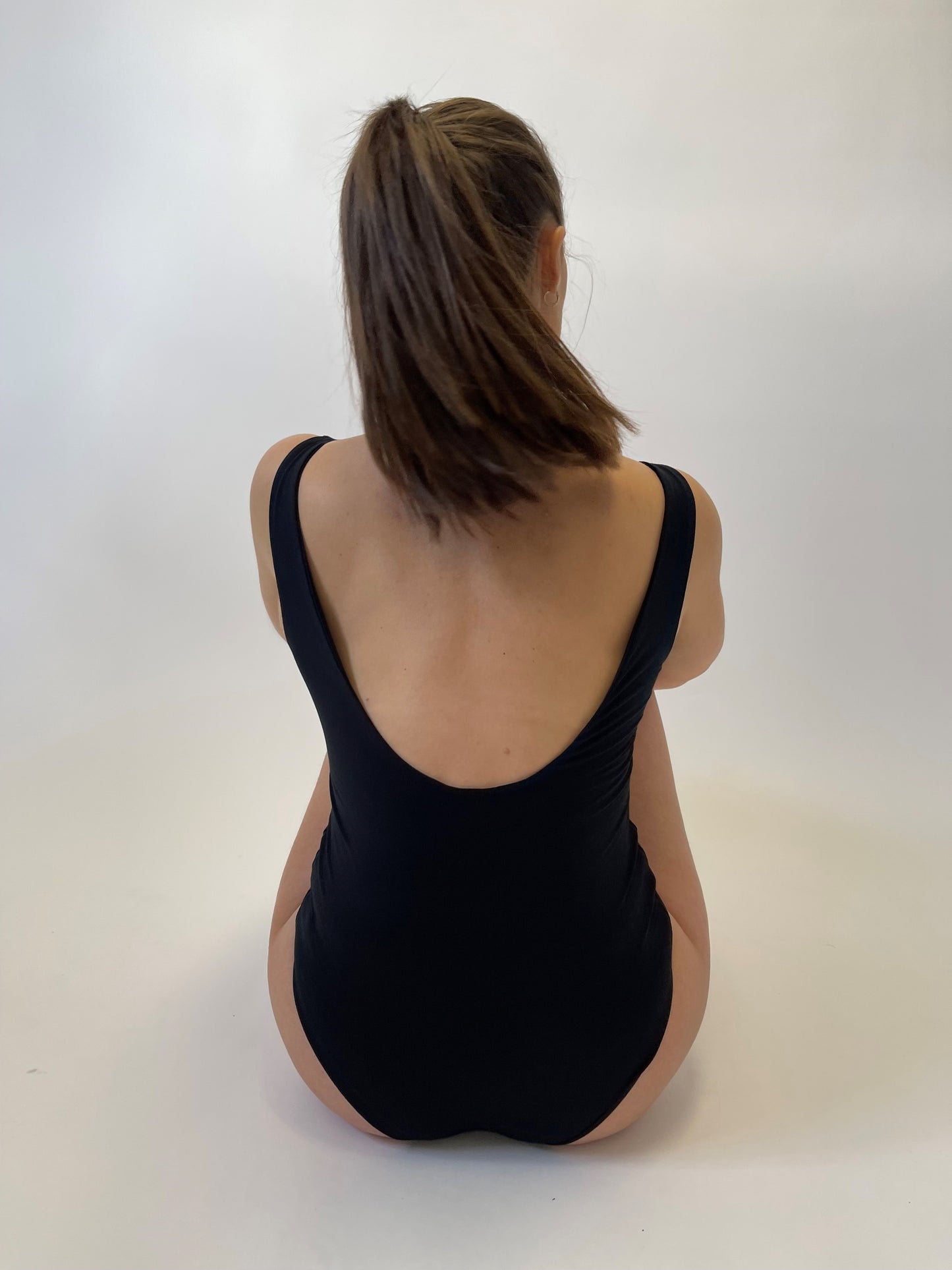 sustainable low back bodysuit in black