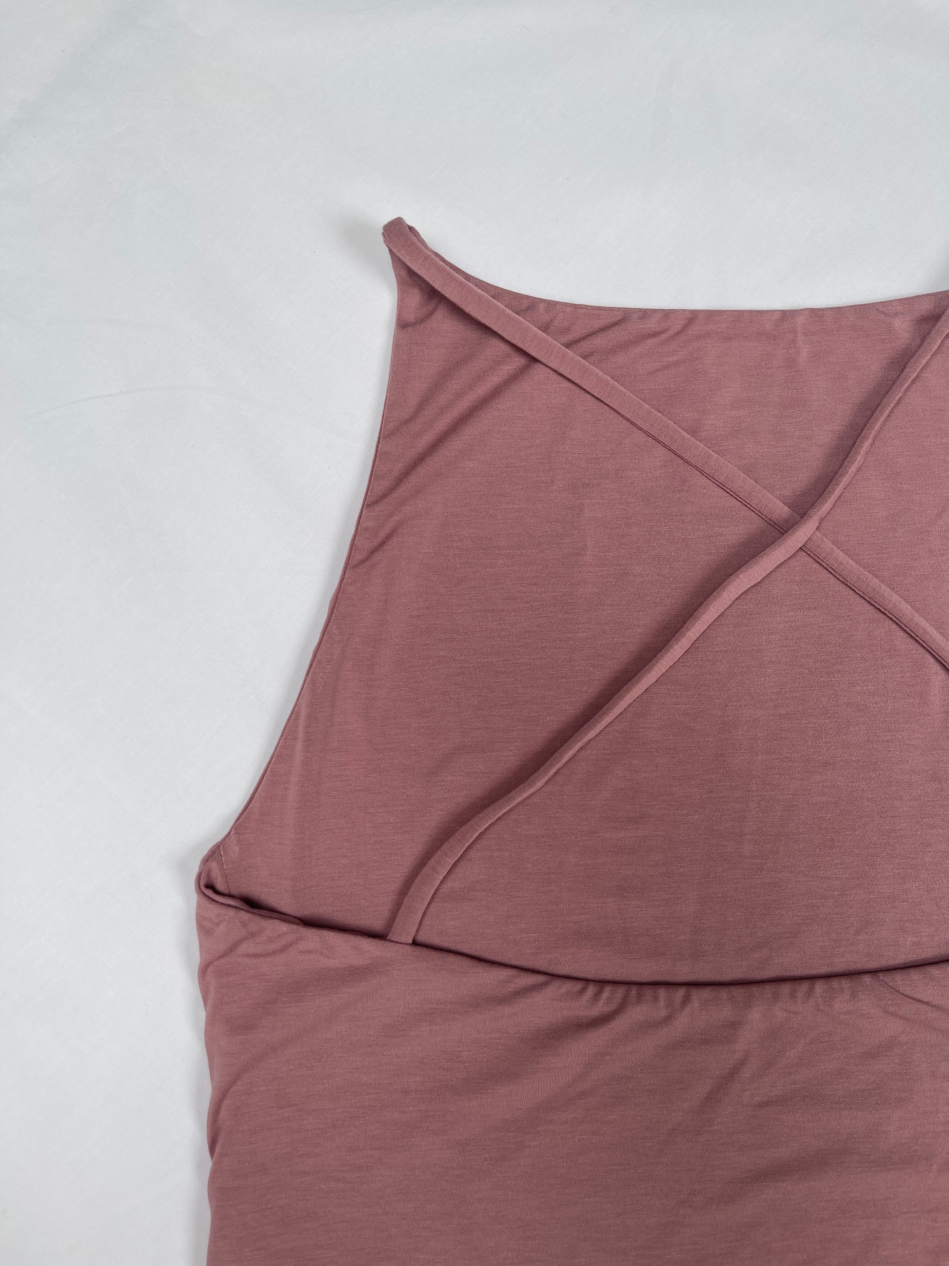 sustainable cross back bodysuit in pink