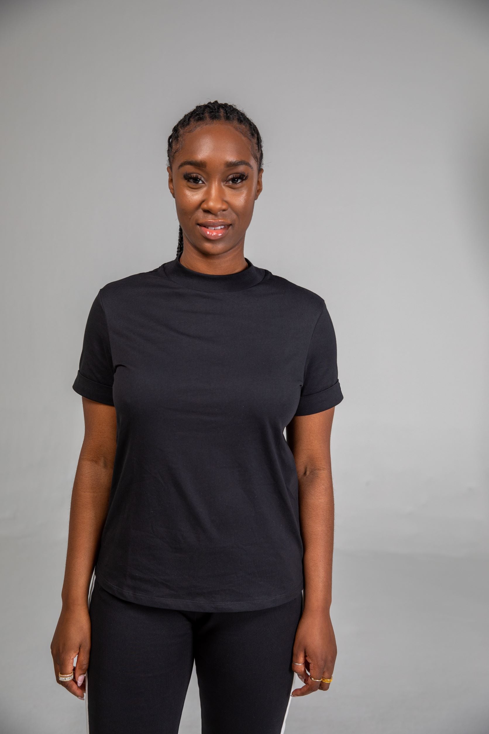 organic cotton tee shirt in black